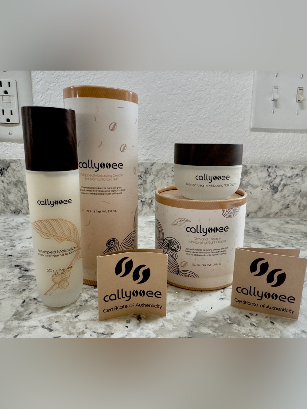 Callyssee Whipped Moisturizing Cream and Rich Creamy Night Cream.